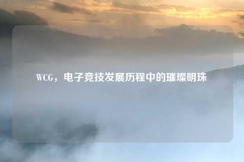 WCG,电子竞技发展历程中的璀璨明珠