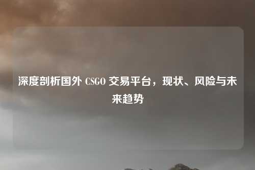 深度剖析国外 CSGO 交易平台,现状、风险与未来趋势