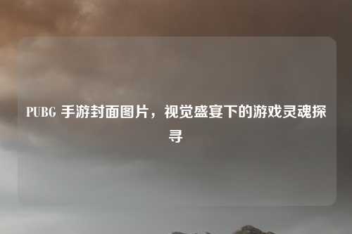 PUBG 手游封面图片,视觉盛宴下的游戏灵魂探寻