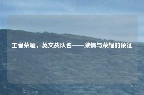 王者荣耀,英文战队名——激情与荣耀的象征
