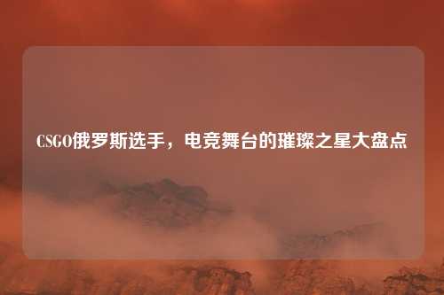 CSGO俄罗斯选手,电竞舞台的璀璨之星大盘点