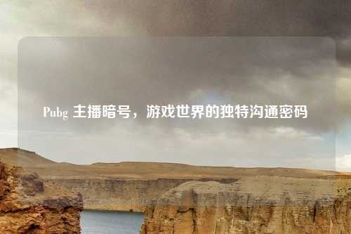 Pubg 主播暗号,游戏世界的独特沟通密码