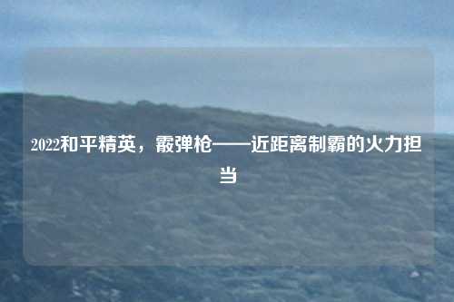 2022和平精英,霰弹枪——近距离制霸的火力担当