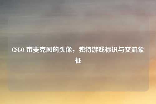CSGO 带麦克风的头像,独特游戏标识与交流象征