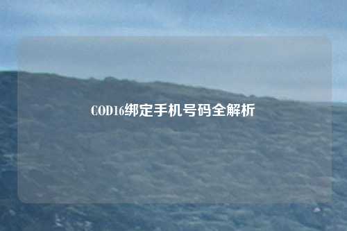 COD16绑定手机号码全解析