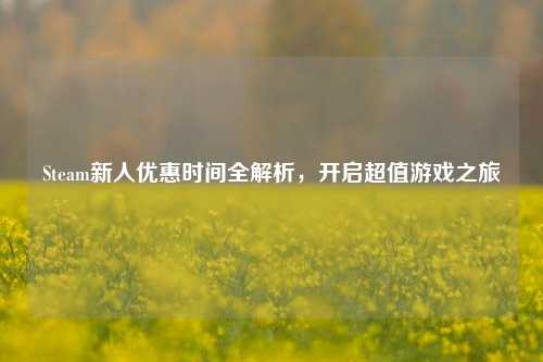 Steam新人优惠时间全解析,开启超值游戏之旅
