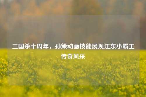 三国杀十周年，孙策动画技能展现江东小霸王传奇风采