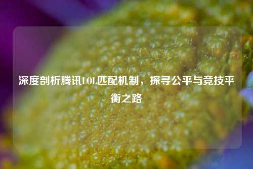 深度剖析腾讯LOL匹配机制，探寻公平与竞技平衡之路