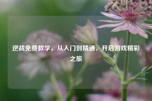 逆战免费教学，从入门到精通，开启游戏精彩之旅