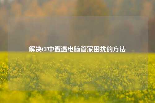 解决CF中遭遇电脑管家困扰的方法