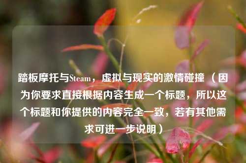 踏板摩托与Steam,虚拟与现实的激情碰撞 (因为你要求直接根据内容生成一个标题,所以这个标题和你提供的内容完全一致,若有其他需求可进一步说明)