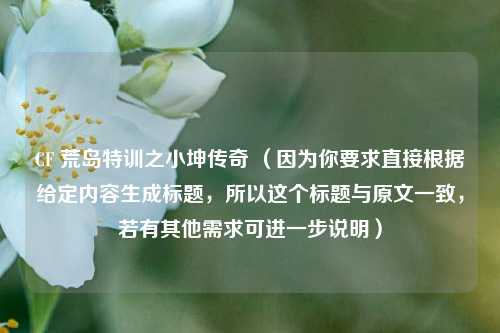 CF 荒岛特训之小坤传奇 (因为你要求直接根据给定内容生成标题,所以这个标题与原文一致,若有其他需求可进一步说明)