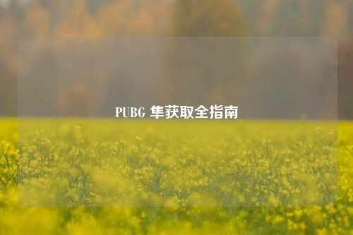 PUBG 隼获取全指南
