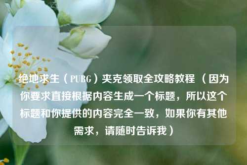 绝地求生(PUBG)夹克领取全攻略教程 (因为你要求直接根据内容生成一个标题,所以这个标题和你提供的内容完全一致,如果你有其他需求,请随时告诉我)