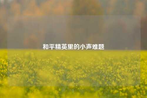 和平精英里的小声难题