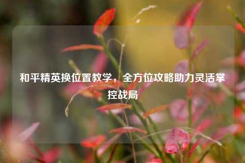 和平精英换位置教学，全方位攻略助力灵活掌控战局
