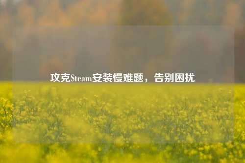 攻克Steam安装慢难题，告别困扰