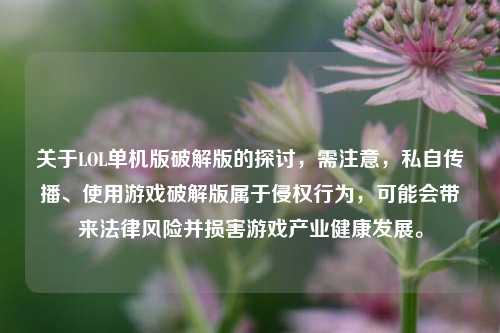 关于LOL单机版破解版的探讨，需注意，私自传播、使用游戏破解版属于侵权行为，可能会带来法律风险并损害游戏产业健康发展。