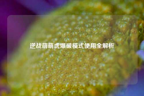 逆战萌萌虎爆破模式使用全解析