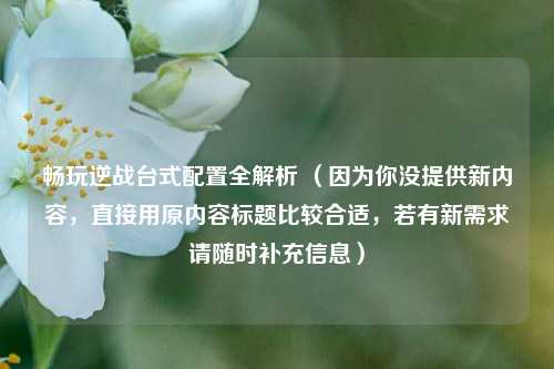 畅玩逆战台式配置全解析 (因为你没提供新内容,直接用原内容标题比较合适,若有新需求请随时补充信息)