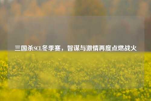 三国杀SCL冬季赛,智谋与激情再度点燃战火