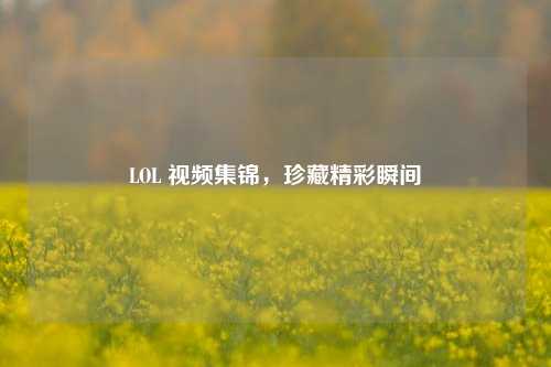LOL 视频集锦,珍藏精彩瞬间