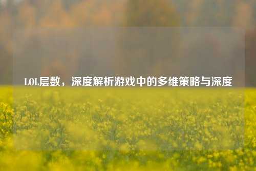 LOL层数，深度解析游戏中的多维策略与深度