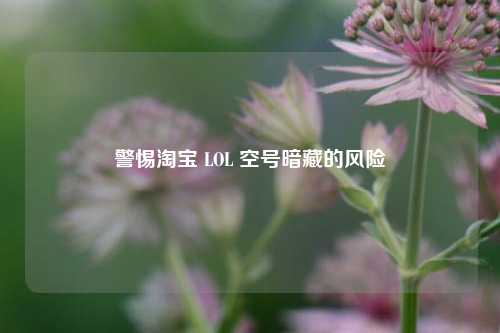 警惕淘宝 LOL 空号暗藏的风险