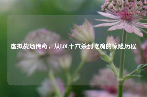 虚拟战场传奇，从LOL十六杀到吃鸡的惊险历程