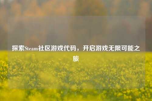 探索Steam社区游戏代码,开启游戏无限可能之旅