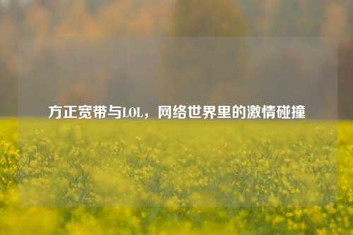 方正宽带与LOL，网络世界里的激情碰撞