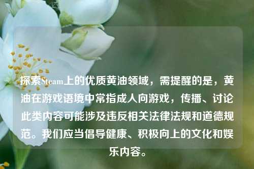 探索Steam上的优质黄油领域,需提醒的是,黄油在游戏语境中常指成人向游戏,传播、讨论此类内容可能涉及违反相关法律法规和道德规范。我们应当倡导健康、积极向上的文化和娱乐内容。