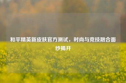 和平精英新皮肤官方测试,时尚与竞技融合面纱揭开