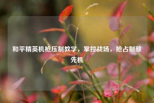 和平精英机枪压制教学，掌控战场，抢占制敌先机