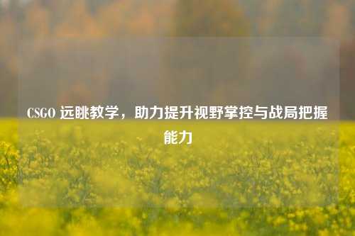 CSGO 远眺教学,助力提升视野掌控与战局把握能力