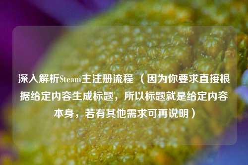 深入解析Steam主注册流程 （因为你要求直接根据给定内容生成标题，所以标题就是给定内容本身，若有其他需求可再说明）