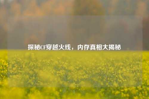 探秘CF穿越火线,内存真相大揭秘