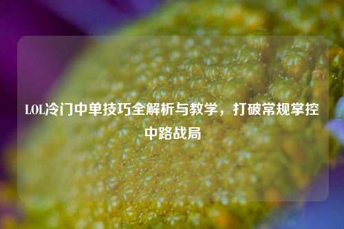 LOL冷门中单技巧全解析与教学,打破常规掌控中路战局
