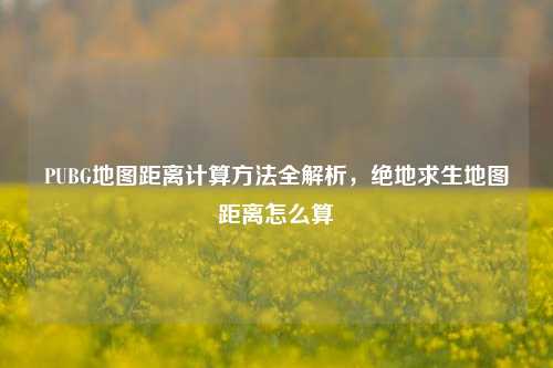 PUBG地图距离计算方法全解析，绝地求生地图距离怎么算