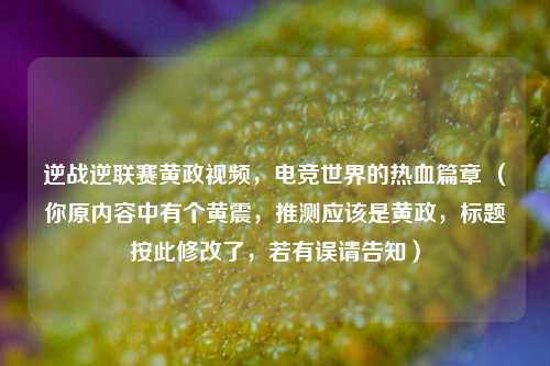 逆战逆联赛黄政视频，电竞世界的热血篇章 （你原内容中有个黄震，推测应该是黄政，标题按此修改了，若有误请告知）