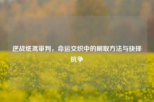 逆战纸鸢审判,命运交织中的刷取方法与抉择抗争