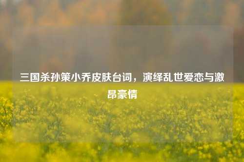 三国杀孙策小乔皮肤台词,演绎乱世爱恋与激昂豪情