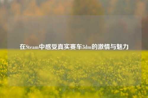 在Steam中感受真实赛车3dm的激情与魅力