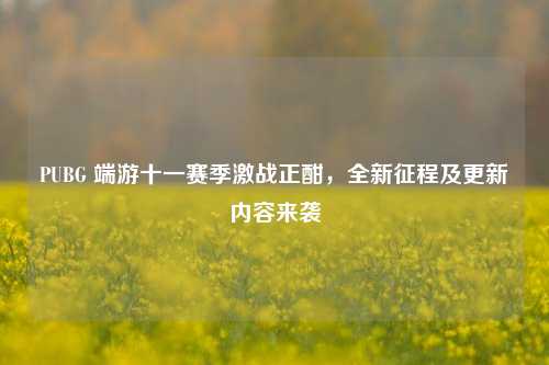 PUBG 端游十一赛季激战正酣,全新征程及更新内容来袭