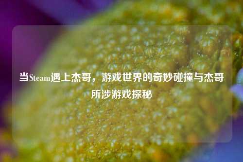 当Steam遇上杰哥,游戏世界的奇妙碰撞与杰哥所涉游戏探秘