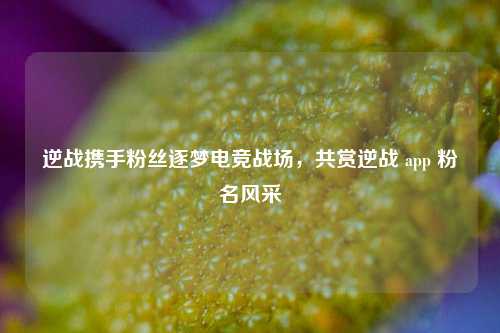 逆战携手粉丝逐梦电竞战场，共赏逆战 app 粉名风采