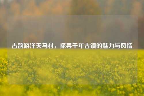 古韵游洋天马村,探寻千年古镇的魅力与风情