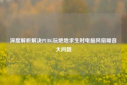深度解析解决PUBG玩绝地求生时电脑风扇噪音大问题