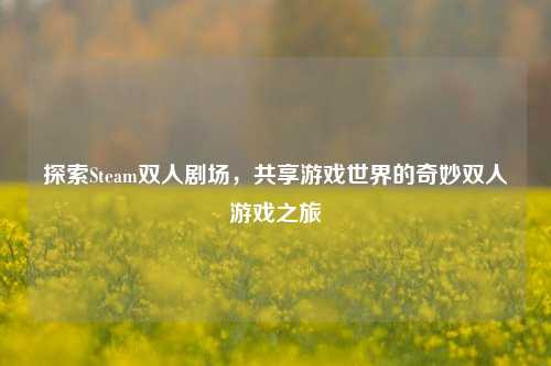 探索Steam双人剧场,共享游戏世界的奇妙双人游戏之旅