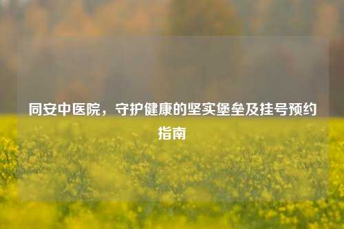 同安中医院，守护健康的坚实堡垒及挂号预约指南